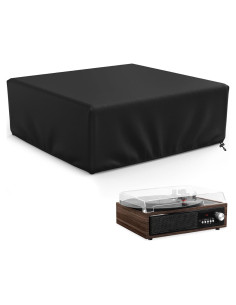 Cubierta de Polvo para Tocadiscos MUTUSHI 45.72x38.1cm Negra