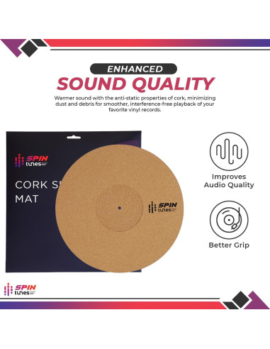 Alfombrilla de Tornamesa de Corcho SpinTunes 30.48 cm Antiestática