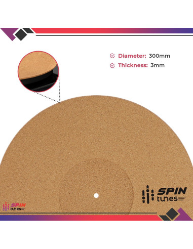 Alfombrilla de Tornamesa de Corcho SpinTunes 30.48 cm Antiestática
