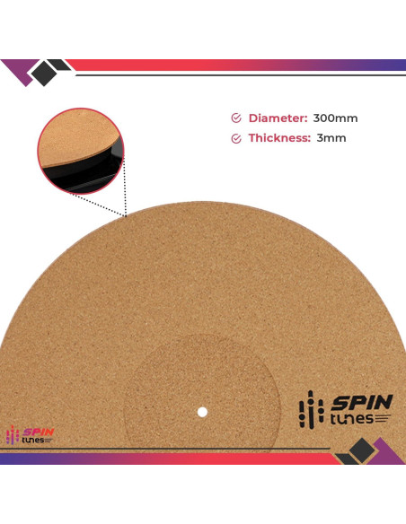 Alfombrilla de Tornamesa de Corcho SpinTunes 30.48 cm Antiestática