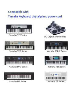 Adaptador de CA 12V Goffeu para Teclados Yamaha 1m 2A 2
