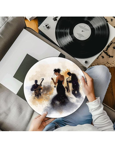 Alfombrilla para Tocadiscos Jazz Theme 30cm Antiestática