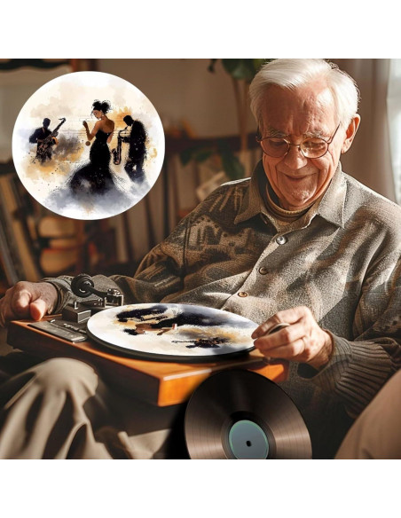 Alfombrilla para Tocadiscos Jazz Theme 30cm Antiestática