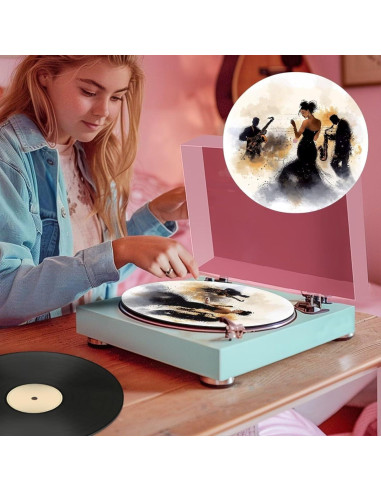 Alfombrilla para Tocadiscos Jazz Theme 30cm Antiestática