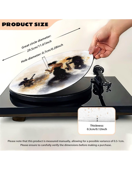 Alfombrilla para Tocadiscos Jazz Theme 30cm Antiestática