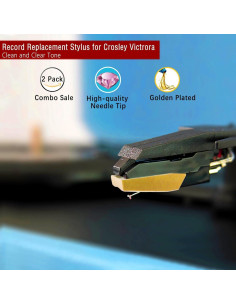 2 Agujas de Reemplazo para Tocadiscos Ruby - Oro 2