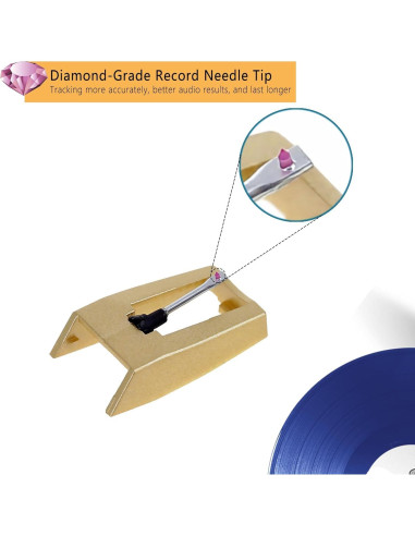 2 Agujas de Reemplazo para Tocadiscos Ruby - Oro