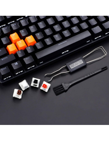 Extractor de Teclas Mecánico Acero Inoxidable + 2 Cepillos