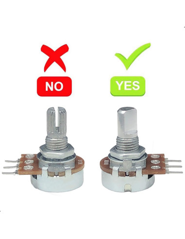 10 Perillas de Control de Potenciómetro D Tipo 6mm ZXUEZHENG Negro