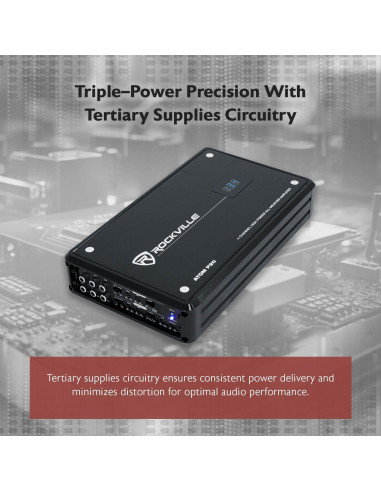 Amplificador Marino Rockville ATOM P20 1600W 4 Canales Bluetooth