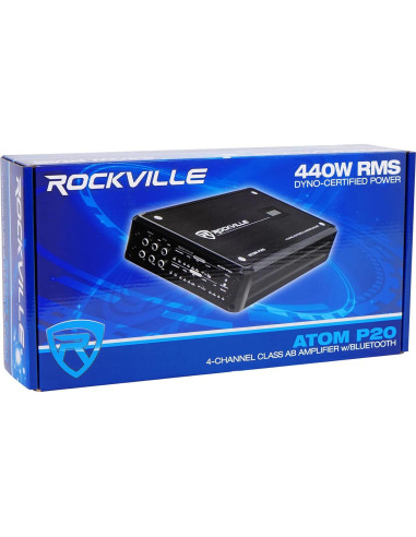 Amplificador Marino Rockville ATOM P20 1600W 4 Canales Bluetooth
