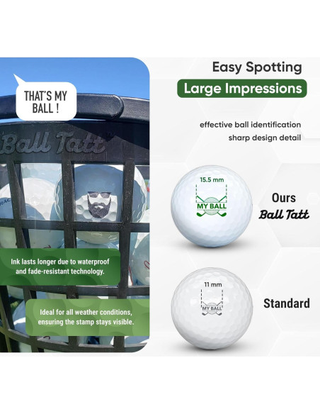 Sello de Pelota de Golf Ball Tatt - Marcador Autoinking Impermeable