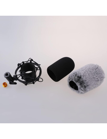 Soporte de Choque Metal Negro para Micrófono AT2020 con Filtro