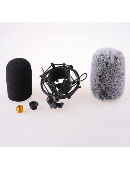 Soporte de Choque Metal Negro para Micrófono AT2020 con Filtro