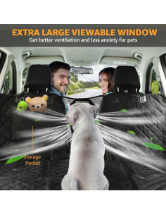 Cubierta de Asiento para Perros Nzonpet XL Impermeable Negro 2