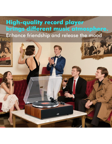 Reproductor de Vinilo Bluetooth FancyRabbit HP-H2410 2 Velocidades