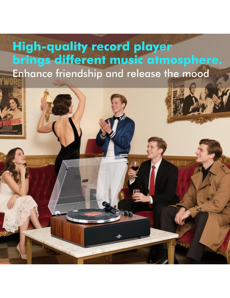 Reproductor de Vinilo Bluetooth FancyRabbit HP-H2410 2 Velocidades