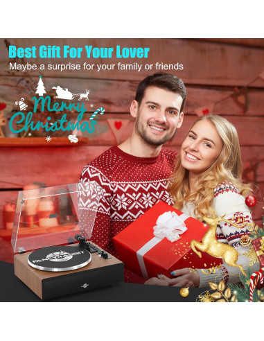 Reproductor de Vinilo Bluetooth FancyRabbit HP-H2410 2 Velocidades