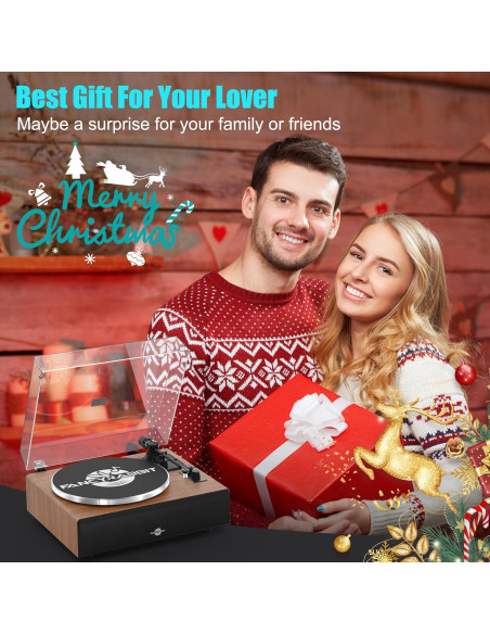 Reproductor de Vinilo Bluetooth FancyRabbit HP-H2410 2 Velocidades