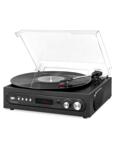 Tocadiscos Bluetooth Victrola VTA-65-BLK 3 Velocidades Negro
