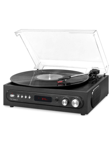 Tocadiscos Bluetooth Victrola VTA-65-BLK 3 Velocidades Negro