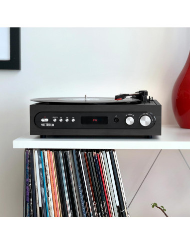Tocadiscos Bluetooth Victrola VTA-65-BLK 3 Velocidades Negro