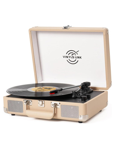 Reproductor de Vinilo Bluetooth VINYLS LINK Maleta Portátil 3 Velocidades