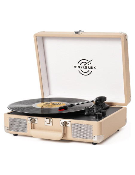 Reproductor de Vinilo Bluetooth VINYLS LINK Maleta Portátil 3 Velocidades
