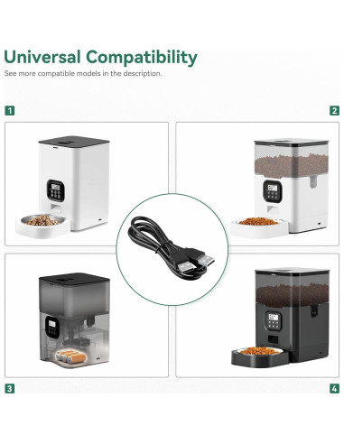 Cable de Alimentación USB FITE ON para Comederos Automáticos VOLUAS