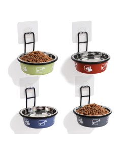 4 Cuencos Elevados para Gatos Trundisan Acero Inoxidable