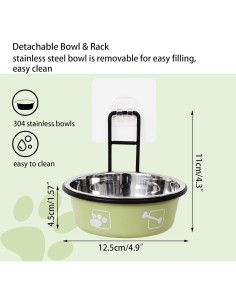 4 Cuencos Elevados para Gatos Trundisan Acero Inoxidable 2