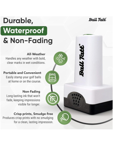 Sello de Pelota de Golf Ball Tatt - Marcador Autoinking Impermeable