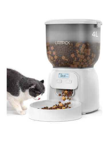 Dispensador Automático de Comida para Gatos LAMPICK 4L 6 Comidas