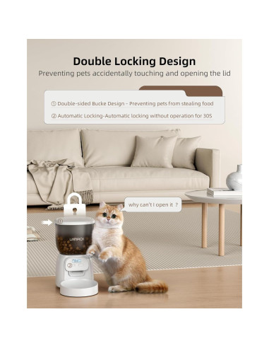 Dispensador Automático de Comida para Gatos LAMPICK 4L 6 Comidas