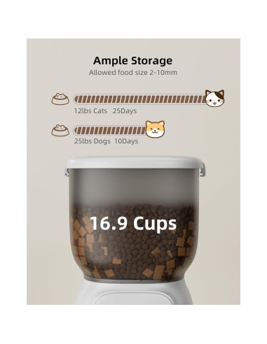 Dispensador Automático de Comida para Gatos LAMPICK 4L 6 Comidas