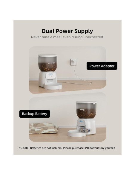 Dispensador Automático de Comida para Gatos LAMPICK 4L 6 Comidas