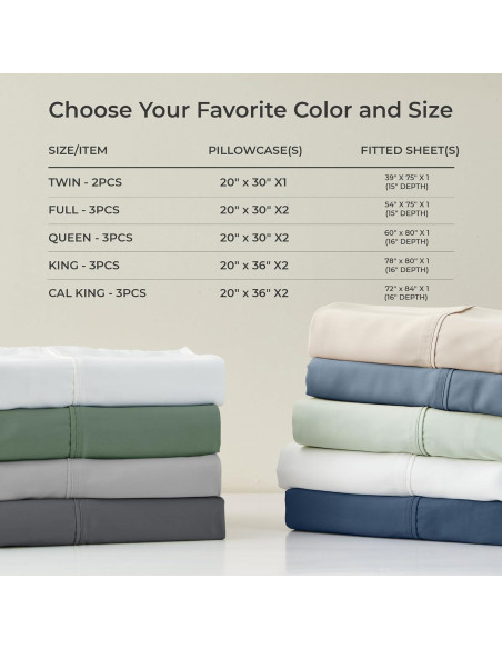 Juego de Sábana Ajustable Gokotta Individual Rayón Bambú 15cm