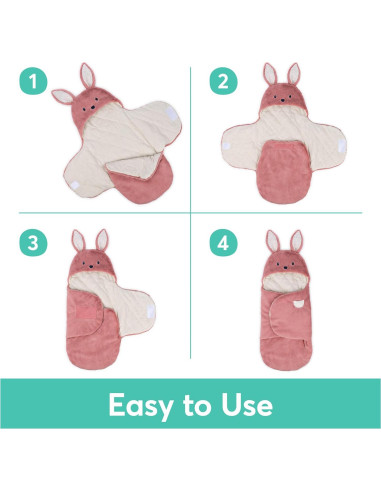 Manta Envolvente de Conejo GUND 66 cm Rosa/Crema