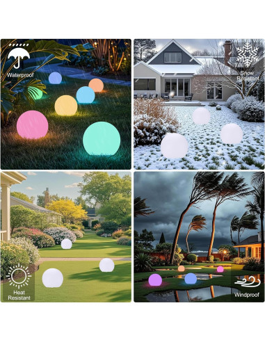 Luz de Bola Solar Shumi 30.48cm LED RGB Control Remoto