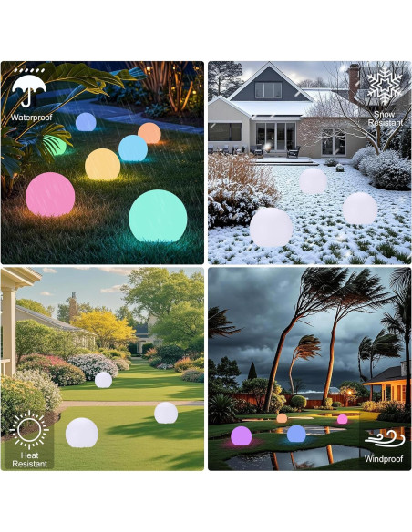 Luz de Bola Solar Shumi 30.48cm LED RGB Control Remoto