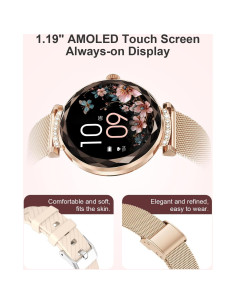 Reloj Inteligente Fitoncloud E01 Rosa 1.19" AMOLED Salud Mujer 2
