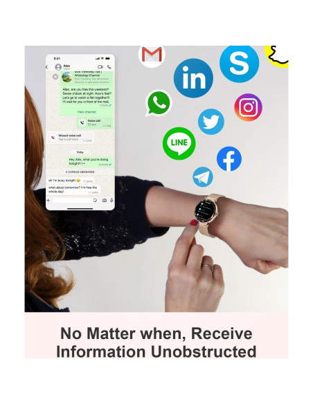 Reloj Inteligente Fitoncloud E01 Rosa 1.19" AMOLED Salud Mujer