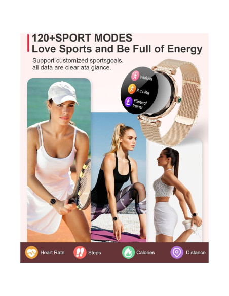 Reloj Inteligente Fitoncloud E01 Rosa 1.19" AMOLED Salud Mujer