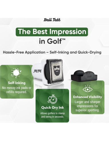 Sello de Pelota de Golf Ball Tatt - Marcador Autoinking Impermeable