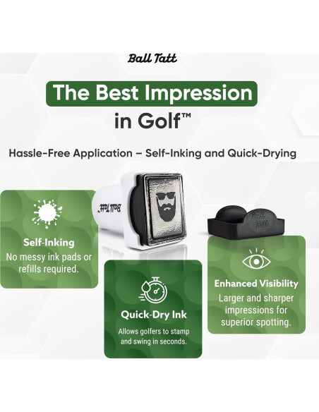 Sello de Pelota de Golf Ball Tatt - Marcador Autoinking Impermeable