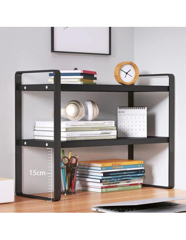 Estante Organizador de Escritorio SIDIANBAN 2 Niveles Negro