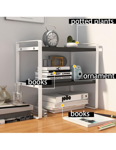 Estante Organizador de Escritorio SIDIANBAN 2 Niveles Negro