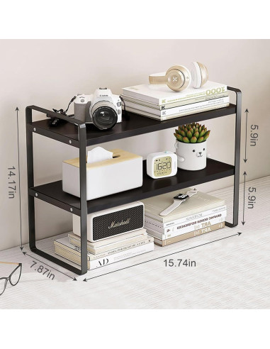 Estante Organizador de Escritorio SIDIANBAN 2 Niveles Negro