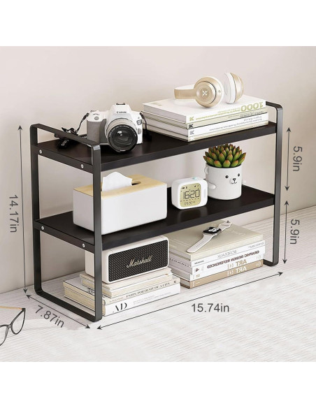 Estante Organizador de Escritorio SIDIANBAN 2 Niveles Negro