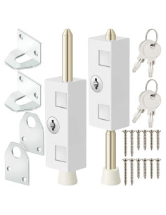 Cerradura de Puerta Deslizante Dunzy con Llave - 2 Piezas